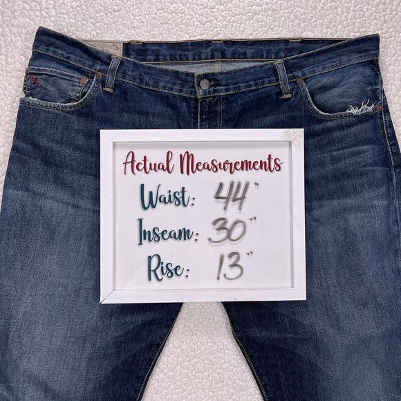 Polo Ralph Lauren Jeans 44Bx30 Relaxed Straight Fit Blue Denim Streetwear Y2K - Picture 14 of 14